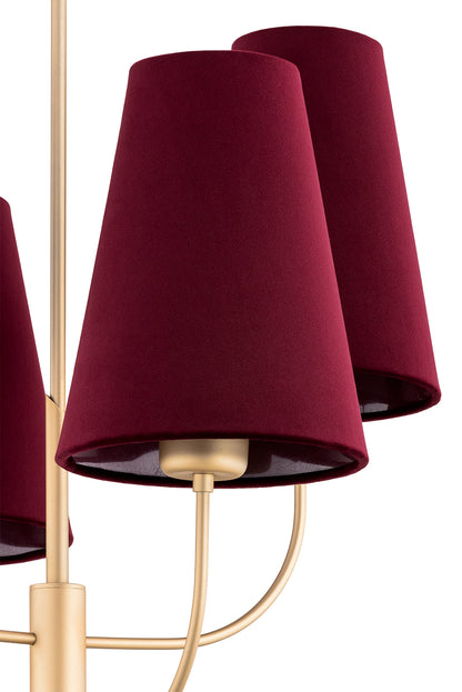 Safiano bordeaux-goud glamour kroonluchter sfeerfoto 5