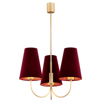 Safiano bordeaux-goud glamour kroonluchter sfeerfoto 2