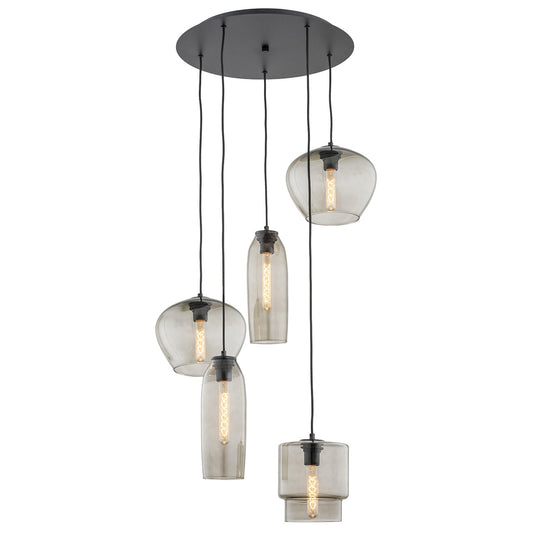 Serafino hanglamp Rookglas-zwart