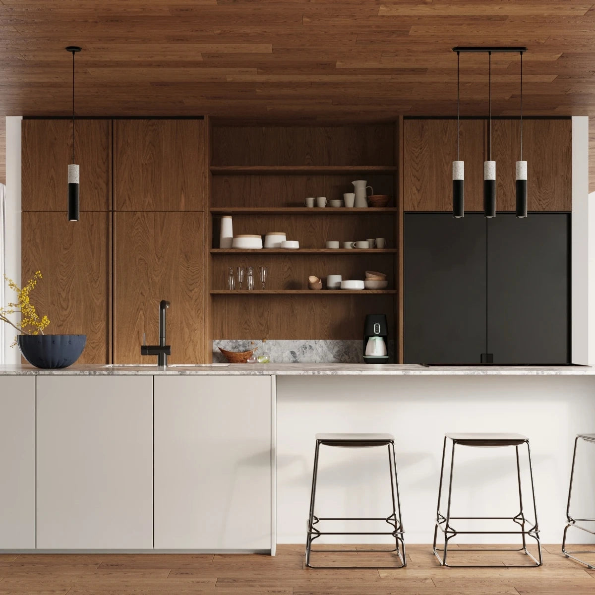 Trio Sphere | 3-light spherical pendant lamp | black or white