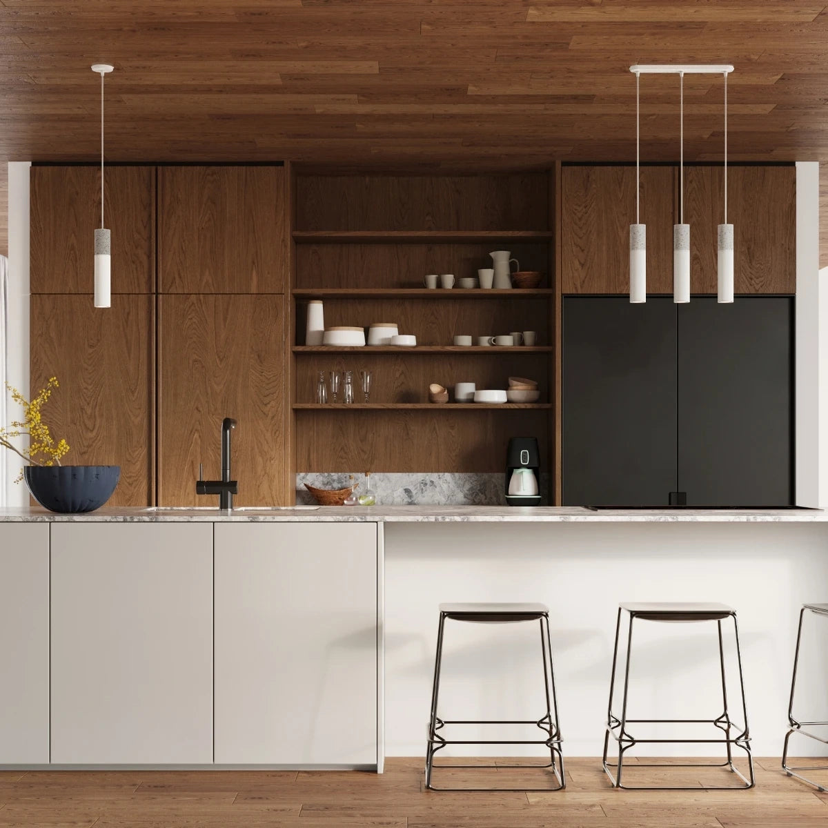 Trio Sphere | 3-light spherical pendant lamp | black or white