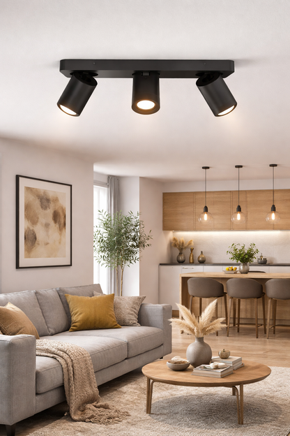 Trivo | 3-spot rectangular surface-mounted spotlight | 3× GU10 IP44