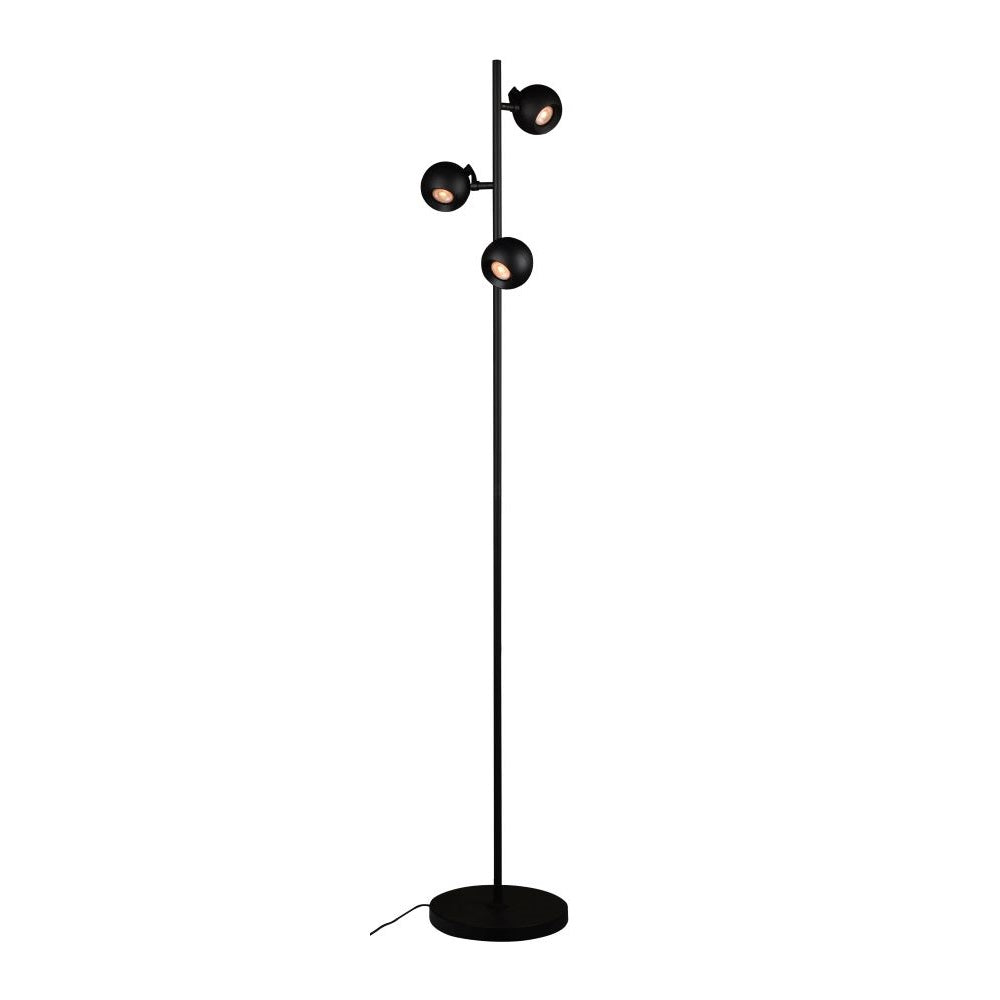 BOLERO 3-lichts | vloerlamp | 3× GU10 | 160 cm | zwart
