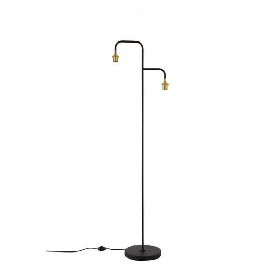 DAJANO 2-lichts | vloerlamp | 2× E27 | 175 cm | zwart/goud