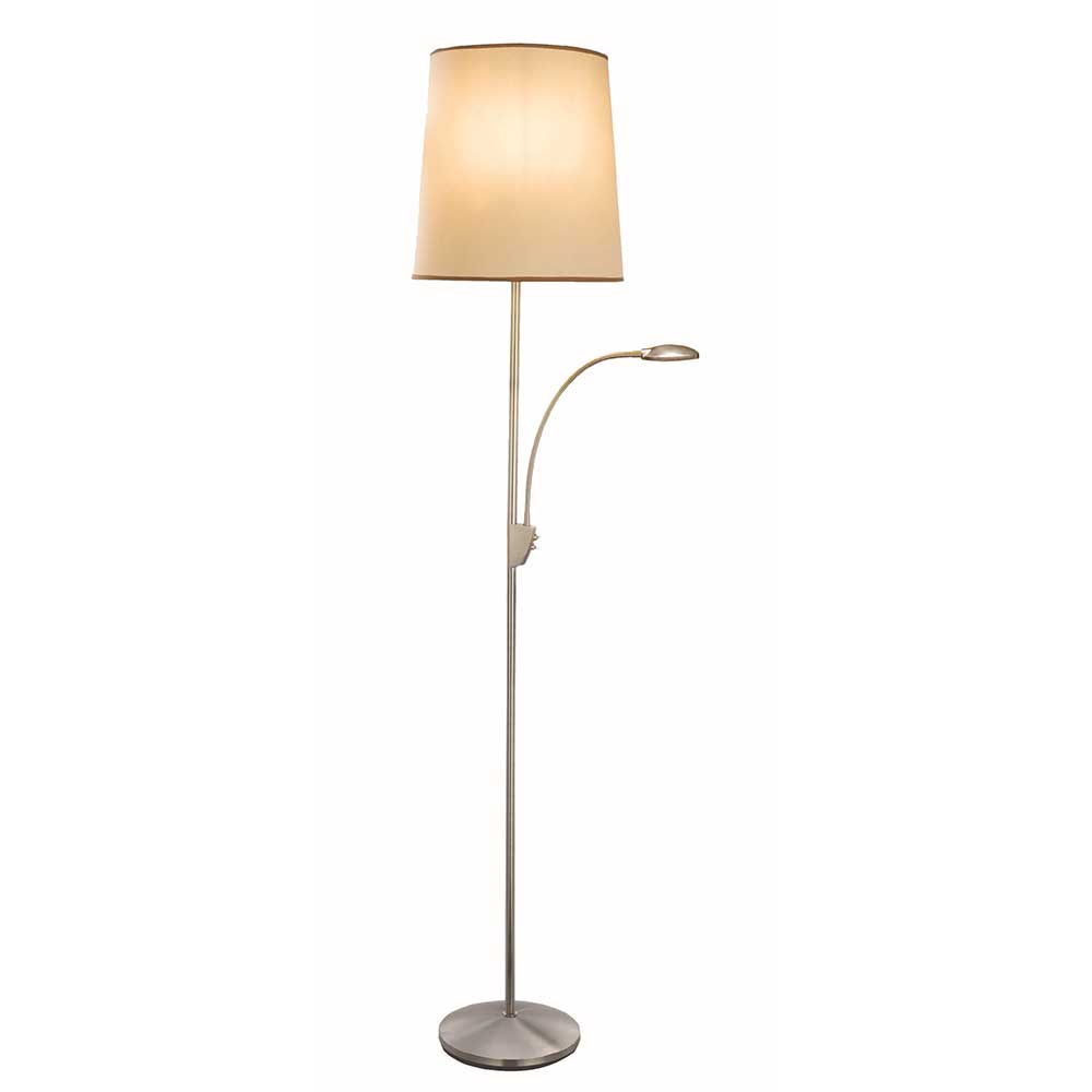 HUGO | vloerlamp | 2× E27 | 180 cm | mat staal