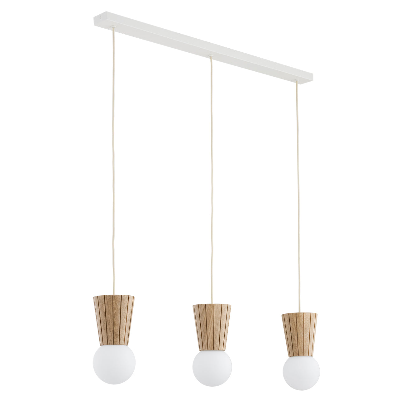 Volante hanglamp Opaal-lichteiken 3-lichts