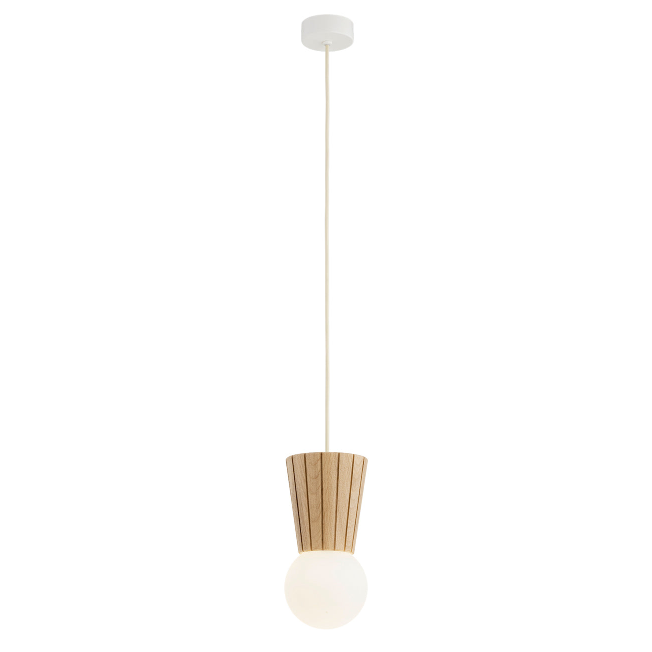 Volante hanglamp Opaal-lichteiken 1-lichts