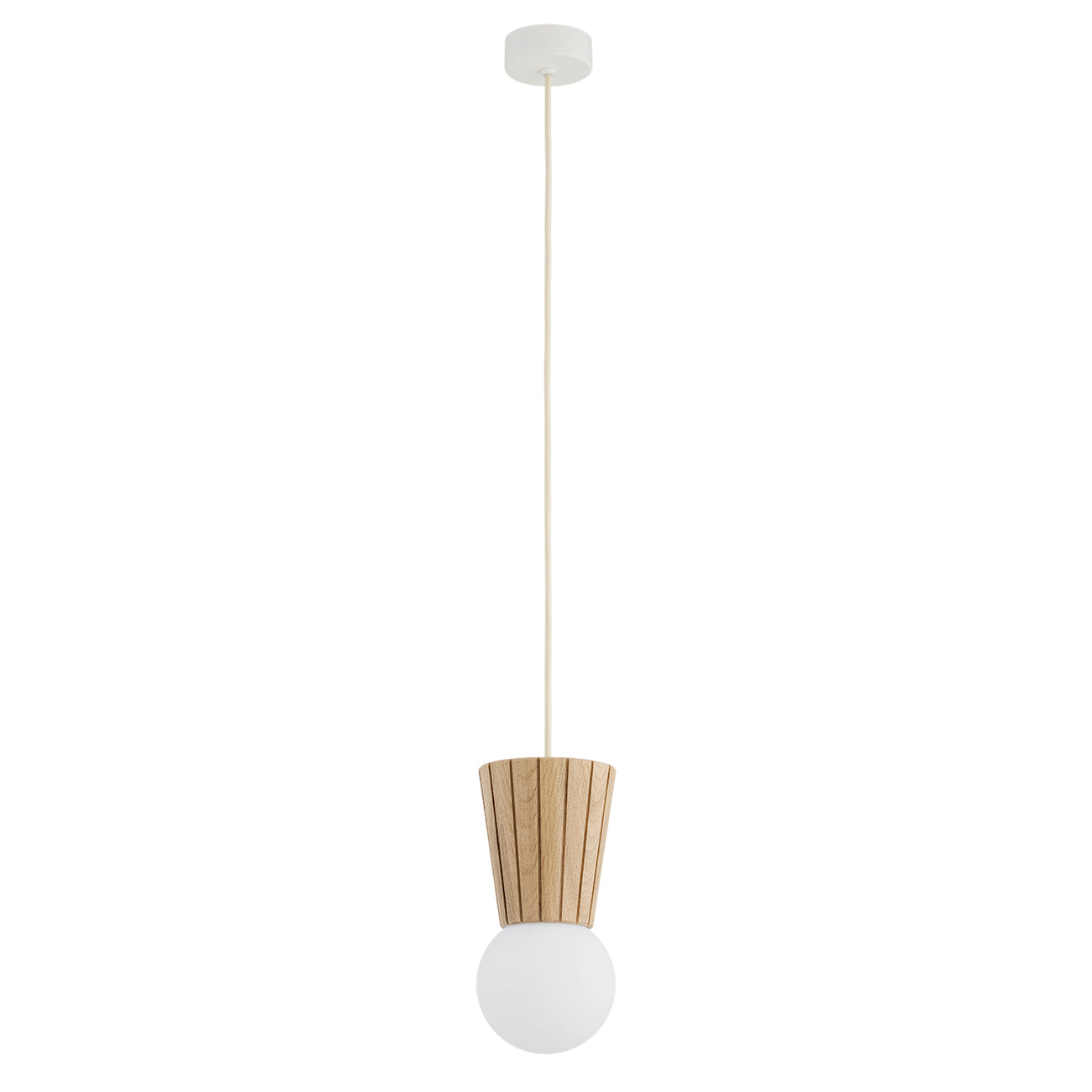 Volante hanglamp Opaal-lichteiken 1-lichts