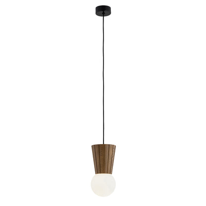 Volante hanglamp Opaal-donkerhout 1-lichts