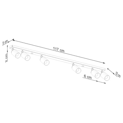 Velaro Six | 6-Light Ceiling Lamp | Matte Black & Gold