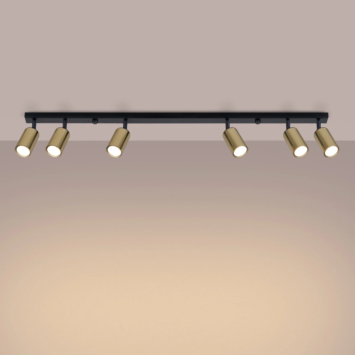 Velaro Six | 6-Light Ceiling Lamp | Matte Black & Gold