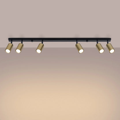 Velaro Six | 6-Light Ceiling Lamp | Matte Black & Gold