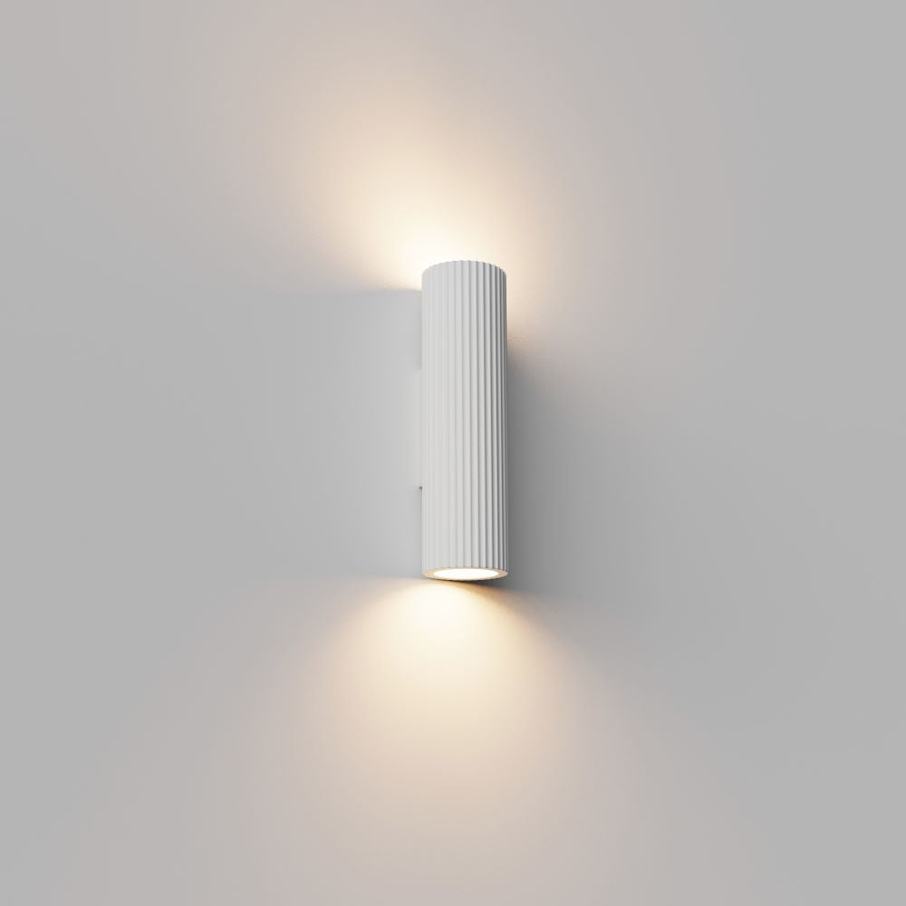 Wandlamp BREST (gips) - Geribbeld