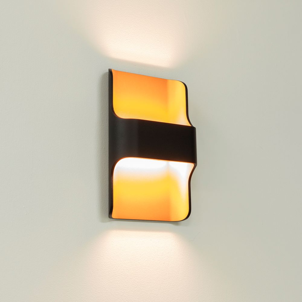 Wandlamp DALLAS - Zwart/koper