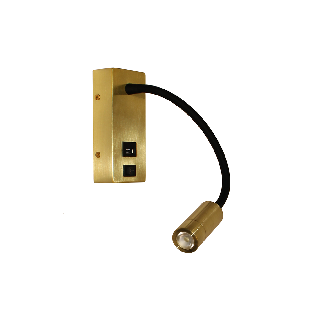 Wandlamp EASY LED USB - Mat goud