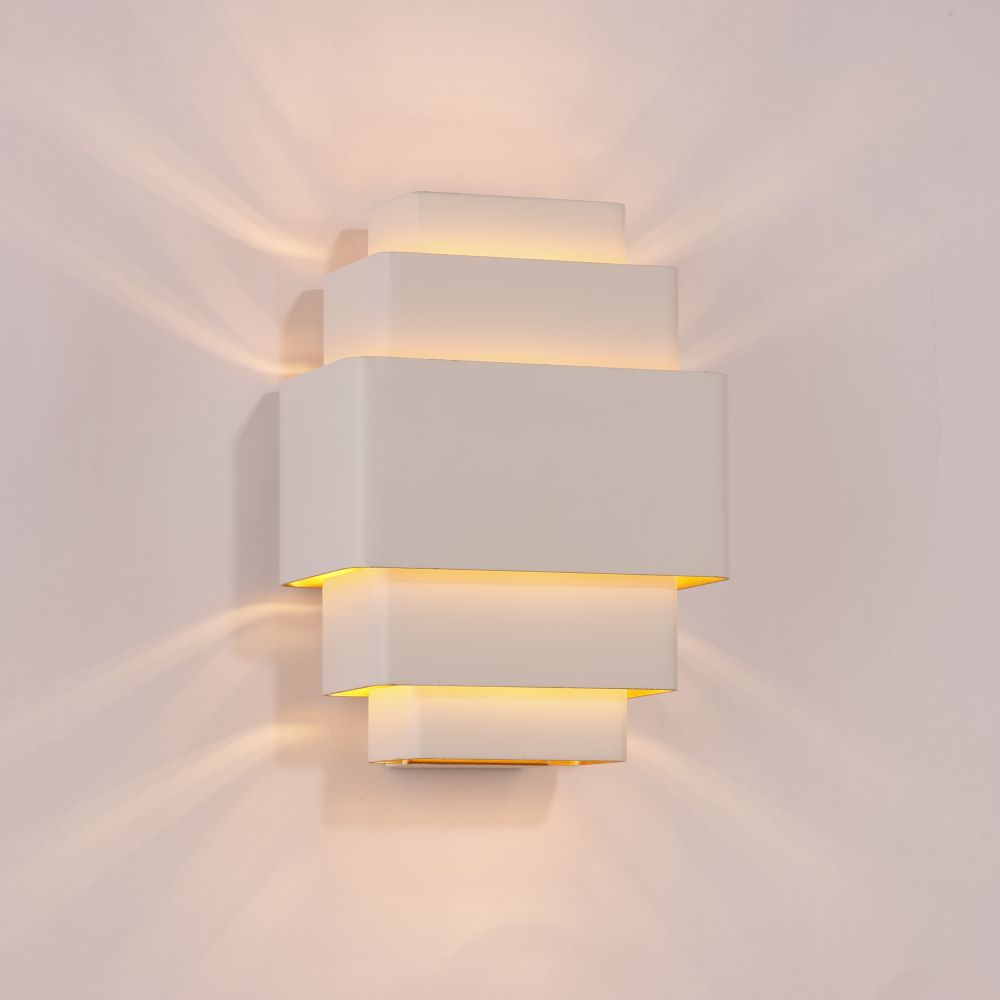 Wandlamp LAYERS - Wit/goud