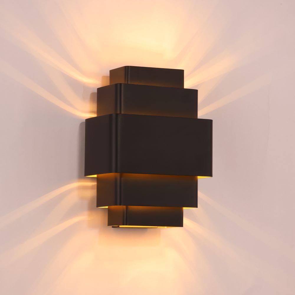 Wandlamp LAYERS - Zwart/goud