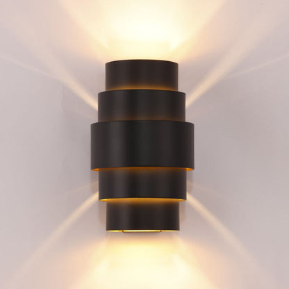 Wandlamp ROLLS - Zwart/goud