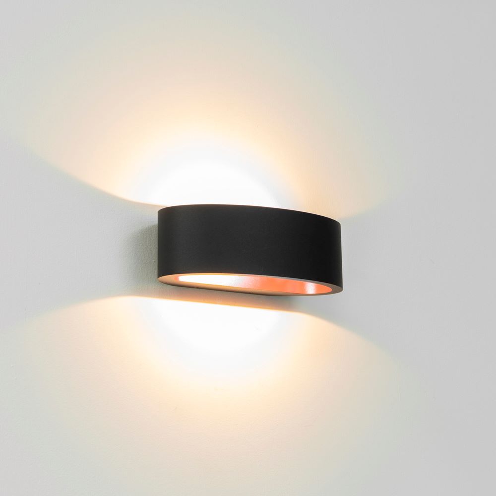 Wandlamp SHARP - Zwart/koper