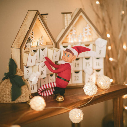 LED adventskalender van hout | 10 LED | warm wit