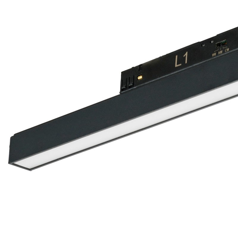 SAGA 2LINE CCT SWITCH DIM | Reflektor na lištu | ALFA Magnetic 48V | 24W, 36W nebo 48W | černá