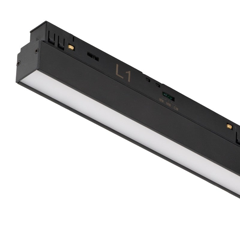 SAGA 2LINE CORNER A CCT SWITCH DIM | Lištový bodový reflektor | ALFA Magnetic 48V | 24W | černý