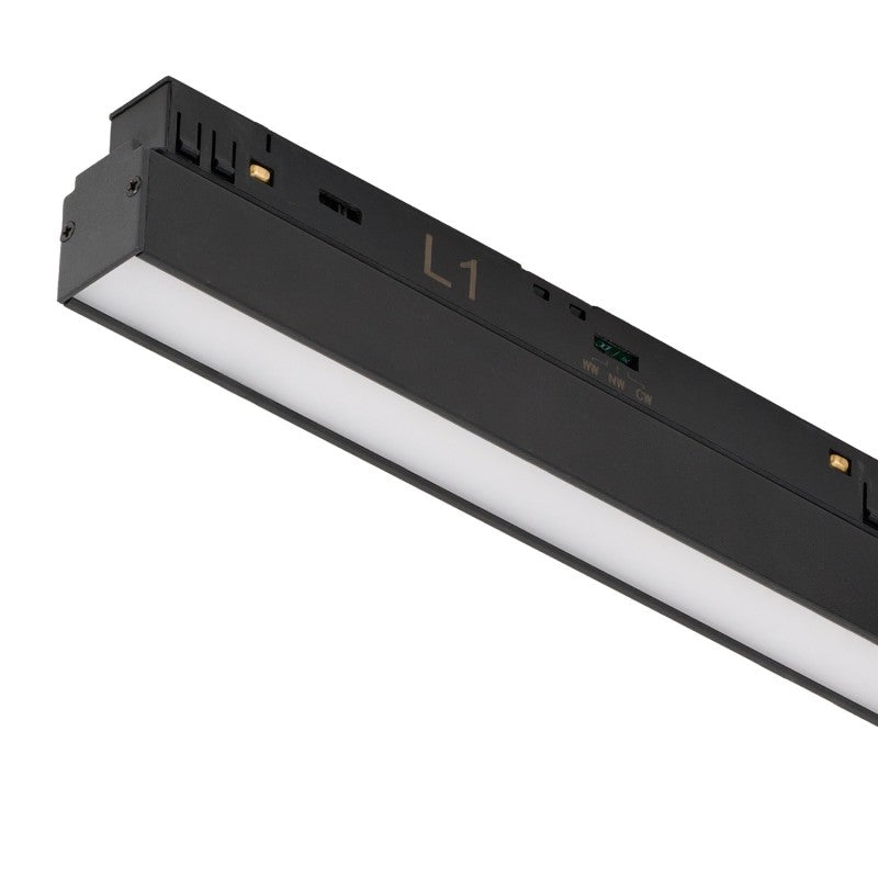 SAGA 2LINE CORNER A CCT SWITCH DIM | Lištový bodový reflektor | ALFA Magnetic 48V | 24W | černý