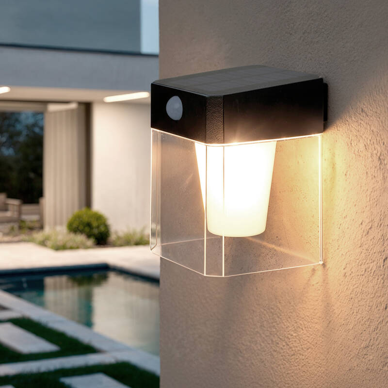 Efrenaro solar wandlamp vierkant sfeerbeeld