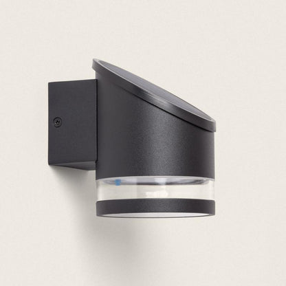 Eddivo solar wandlamp zwart aluminium