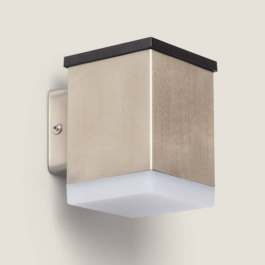 Jafivo solar buitenwandlamp RVS zilvergrijs
