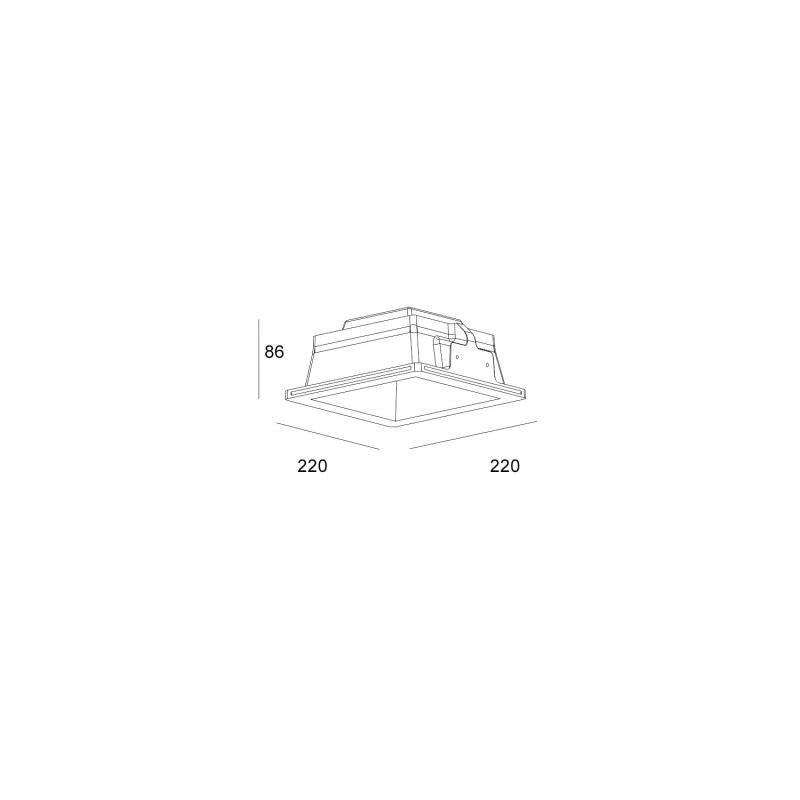 MUROANO gips inbouwspot LED 9 W zaagmaat 223x223 mm