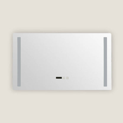 LED spiegel 60x80 cm CCT klok anticondens zij-aanzicht