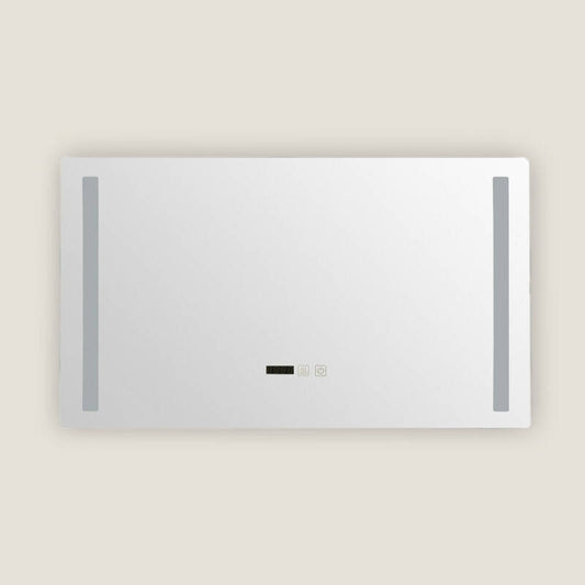 BIMAVO LED badkamerspiegel rechthoek 60x80 cm CCT klok anticondens