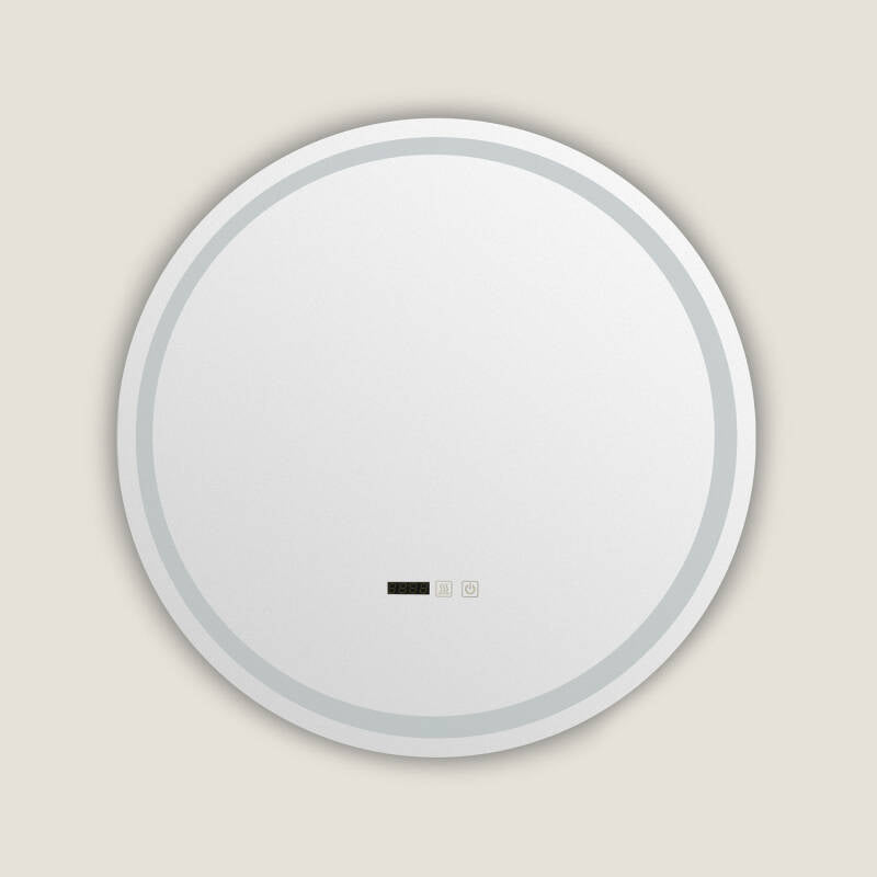 STINARO LED badkamerspiegel retro rond Ø60 cm CCT klok anticondens