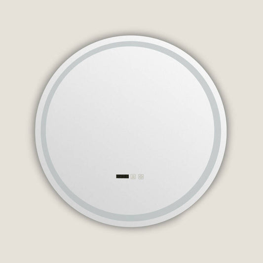 STINARO LED badkamerspiegel retro rond Ø60 cm CCT klok anticondens