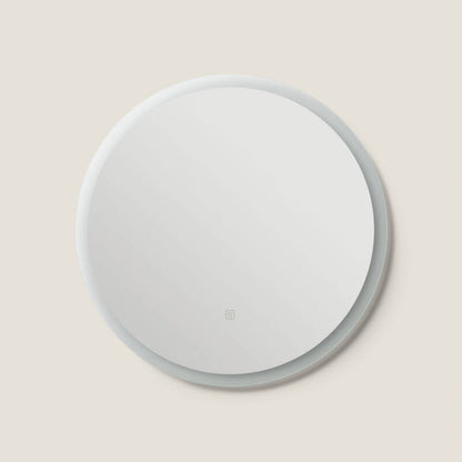 LED badkamerspiegel rond 60 cm anticondens 2700K zij-aanzicht