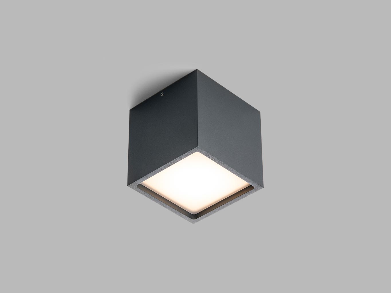 LED2 CUBE kubische opbouw-wandlamp antraciet