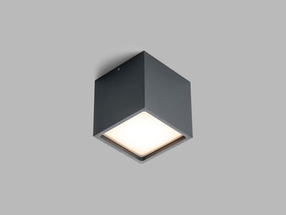 LED2 CUBE kubische opbouw-wandlamp antraciet