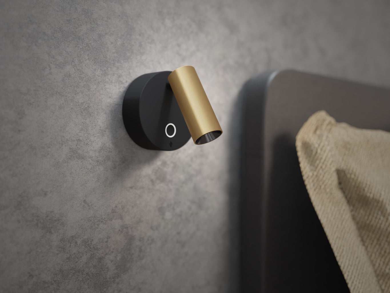 LED2 ELFY USB wandlamp toepassing slaapkamer zwart-goud