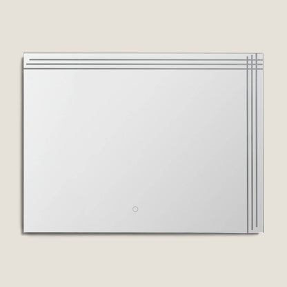 LED badkamerspiegel 60x80 cm Dinklage vooraanzicht