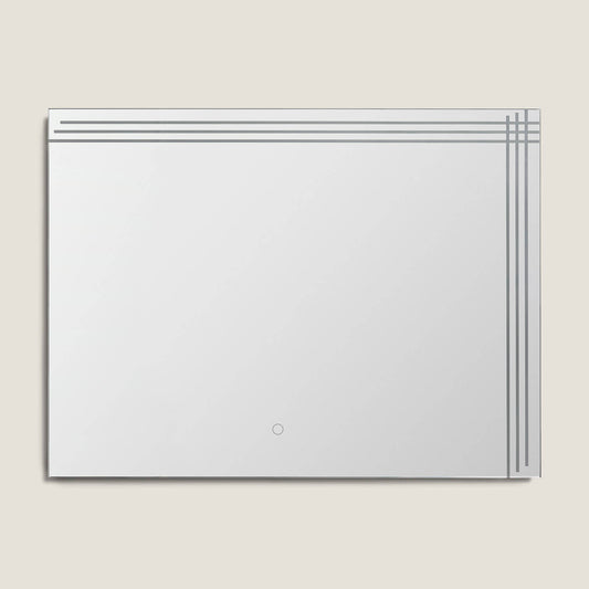 LED badkamerspiegel 60x80 cm Dinklage vooraanzicht