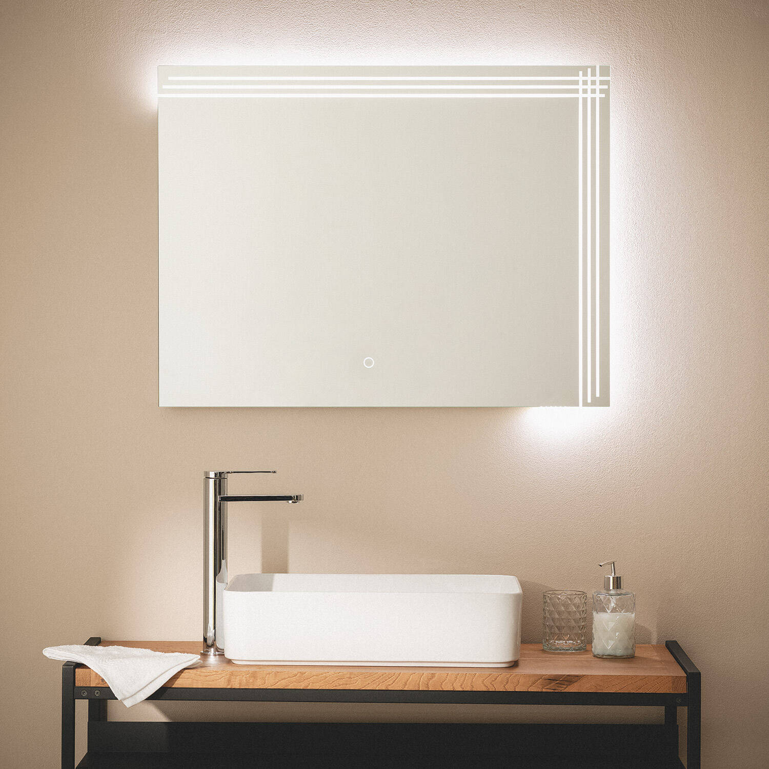 LED badkamerspiegel 60x80 cm Dinklage