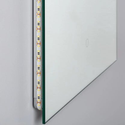 Badkamerspiegel LED 68x48 cm ingeschakeld