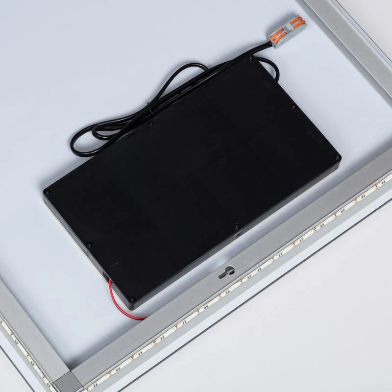 LED badkamerspiegel 78x58 cm anticondens geinstalleerd