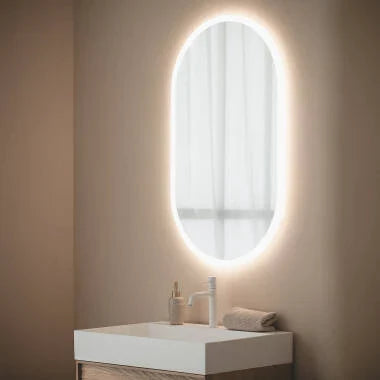 LED badkamerspiegel 100x60 cm CCT sfeeropname badkamer