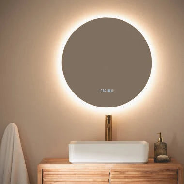 Ronde LED badkamerspiegel Ø60 cm met verlichte rand anticondens