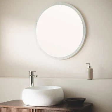 Ronde LED badkamerspiegel Ø60 cm anticondens sfeeropname badkamer