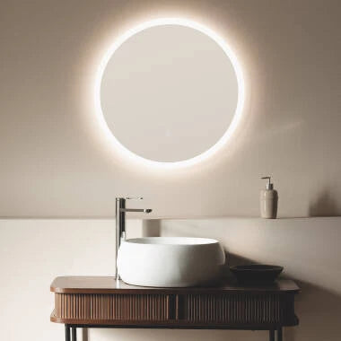Ronde LED badkamerspiegel Ø60 cm anticondens minimalistisch design