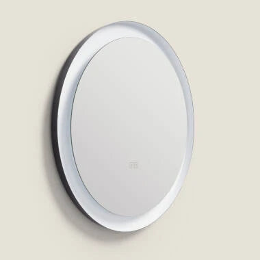 LED badkamerspiegel Ø60 cm 3000-6000K warm licht aan