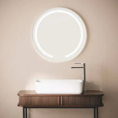 LED badkamerspiegel rond 60 cm met touch-schakelaar zij-aanzicht